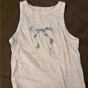 Hollister Light Gray Tank Top with Bow Print